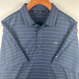Travis Mathew Polo Shirt Mens XL Shirt Sleeve Golf Shirt Navy Gray